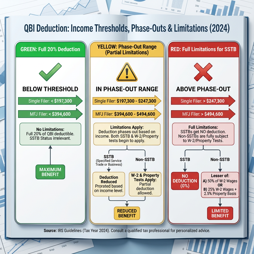 QBI deduction income thresholds and limitations